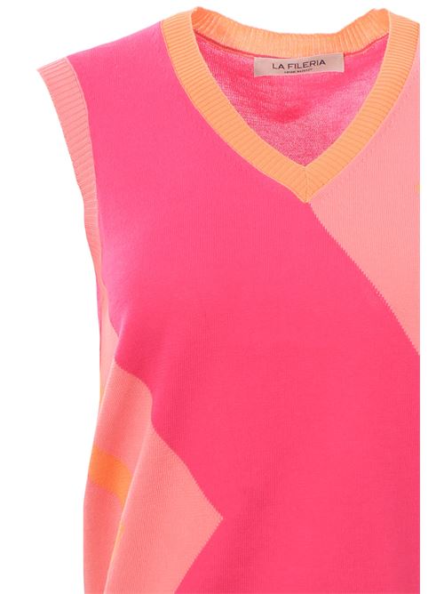 Gilet intarsio in cotone LA FILERIA | 5920114054328